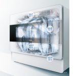 高圧水流の「クワトロシャワー除菌洗浄」で食器を強力に洗浄・除菌できる！