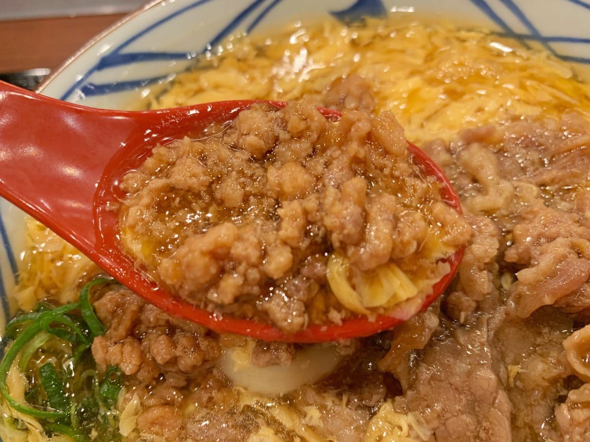 肉がさね玉子あんかけうどん