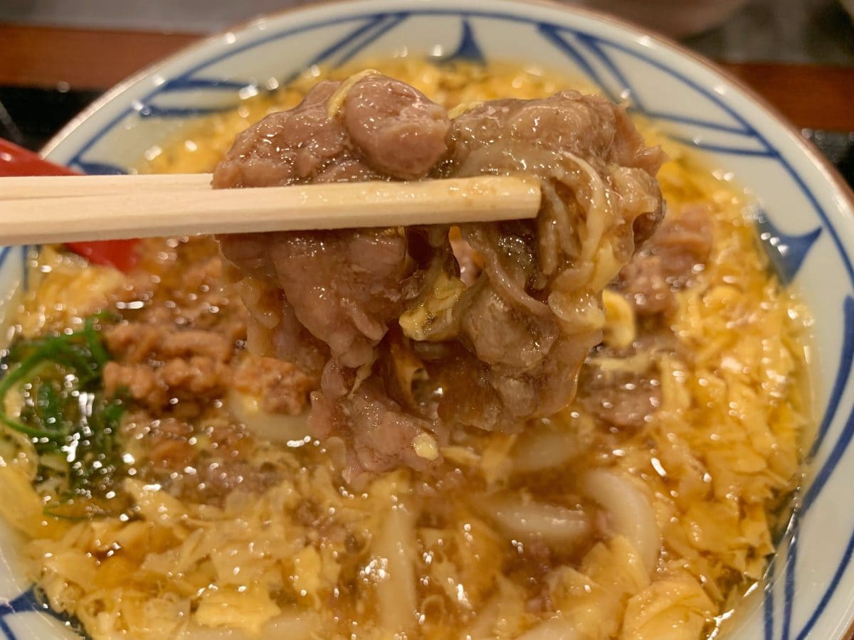 肉がさね玉子あんかけうどん