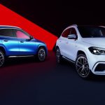 48VマイルドハイブリッドとなったメルセデスAMG GLA35 4マティック(右)とGLB35 4マティック