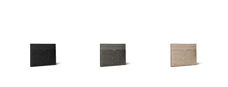 「スリム カードケース ノブレッサ × エンボスクロコレザー」￥19,800／幅10×高さ8.5×マチ0.4㎝