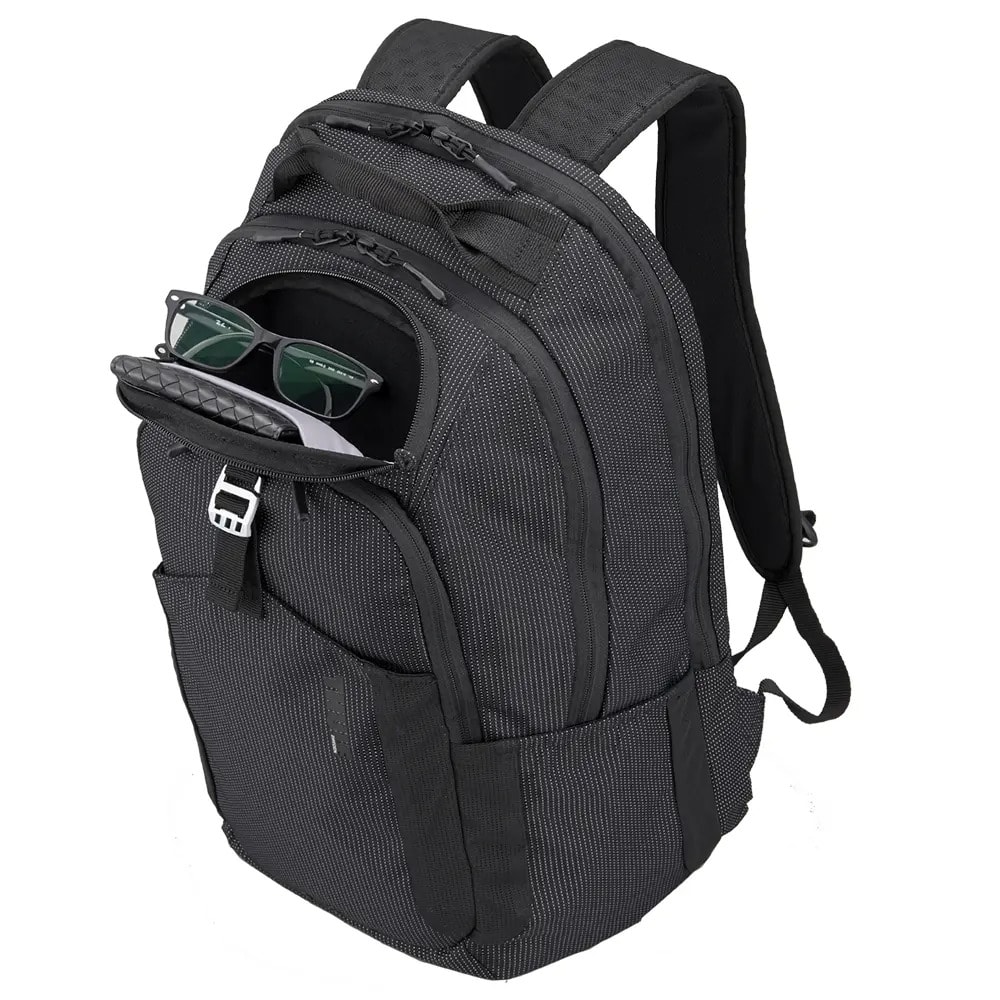 スーリーのバッグを象徴する耐衝撃SafeZoneポケットは、アイウェアやスマートフォンを直接入れるだけで衝撃から守れるセミハード成形