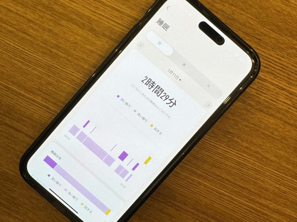 睡眠ログも取れる
