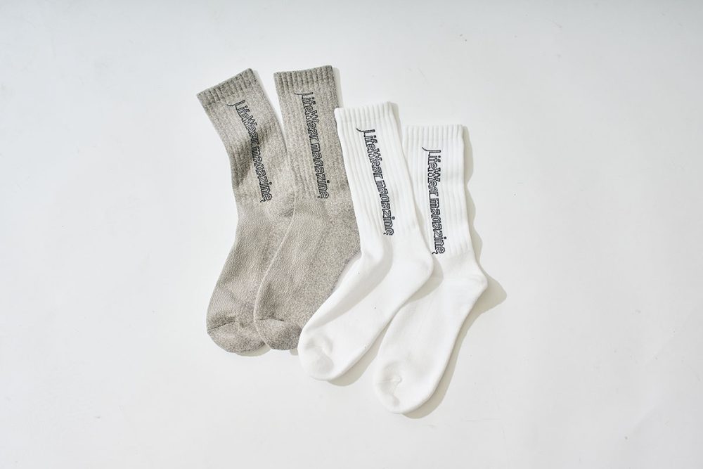 LifeWear magazineパイルソックス（２足組）WHITE & GRAY ￥1,290