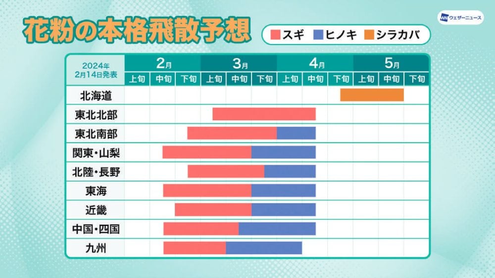 2024年の花粉は平年より多め！