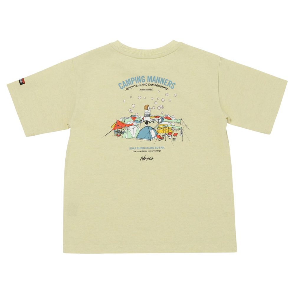 「ECO HYBRID CAMPING MANNERS SOAP BUBBLES KIDS TEE」￥4,400／イエロー