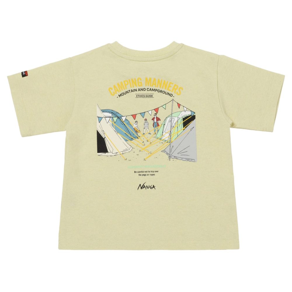 「ECO HYBRID CAMPING MANNERS PEG&ROPE KIDS TEE」￥4,400／イエロー