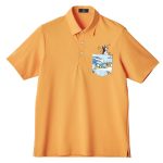 「ペンギン刺繍デザイン半袖シャツ」￥18,700／3色展開（オレンジ、サックス、ホワイト）