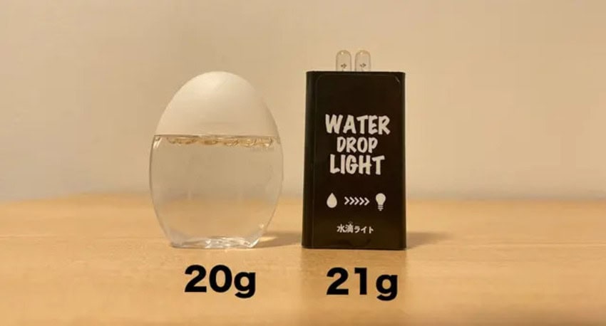 「水滴ライト」は市販の目薬と同サイズでありながら、水がなくても唾液や尿などの水分でも点灯可能な新時代の防災グッズ