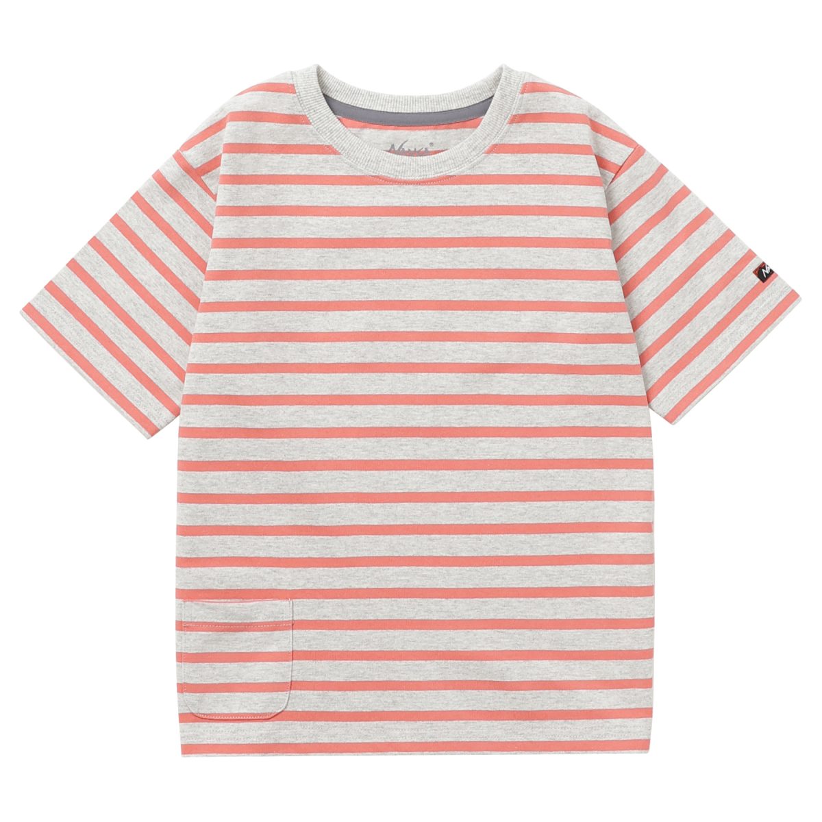 「ECO HYBRID KIDS BORDER TEE」￥4,400／ライトグレー×ピンク