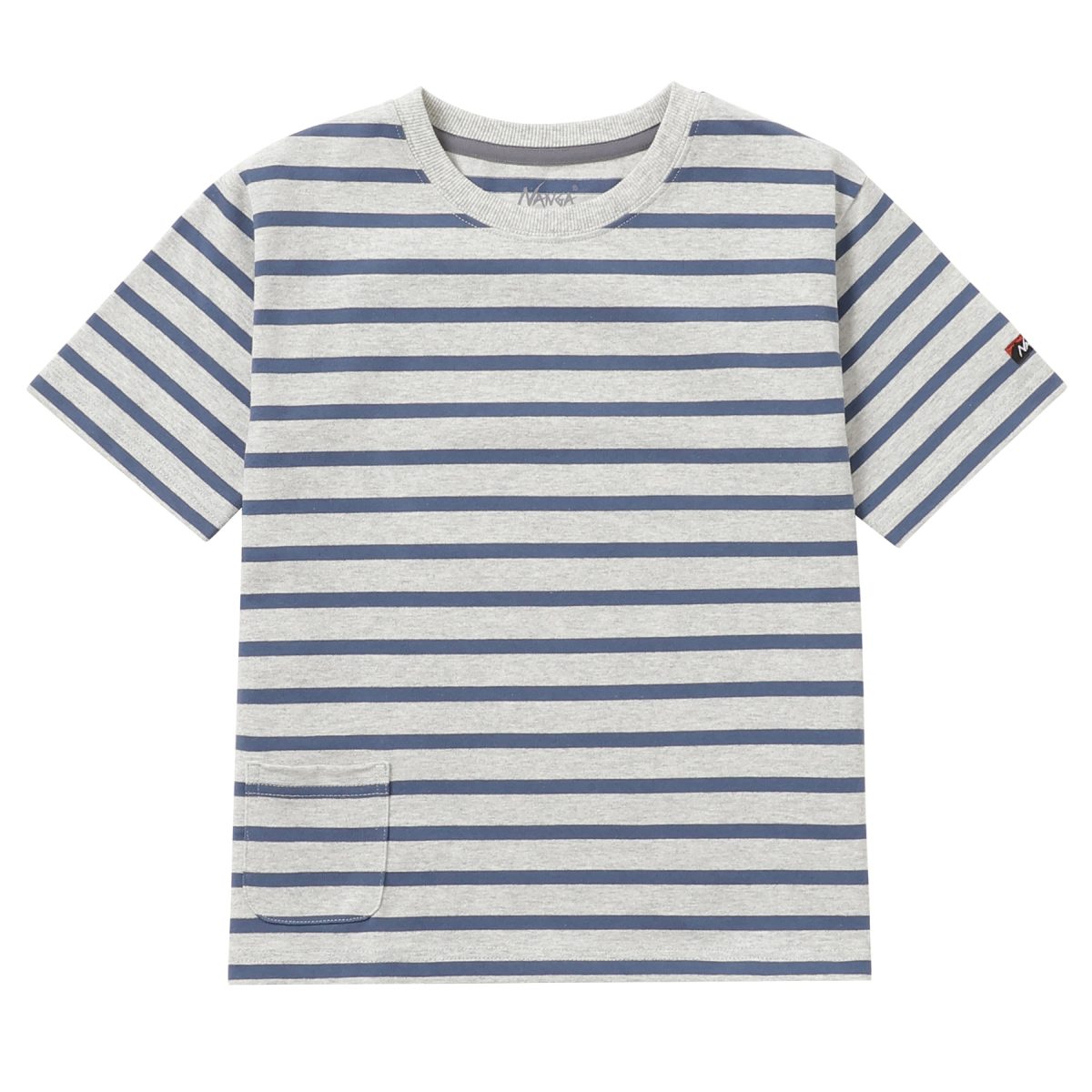 「ECO HYBRID KIDS BORDER TEE」￥4,400／ライトグレー×ブルー