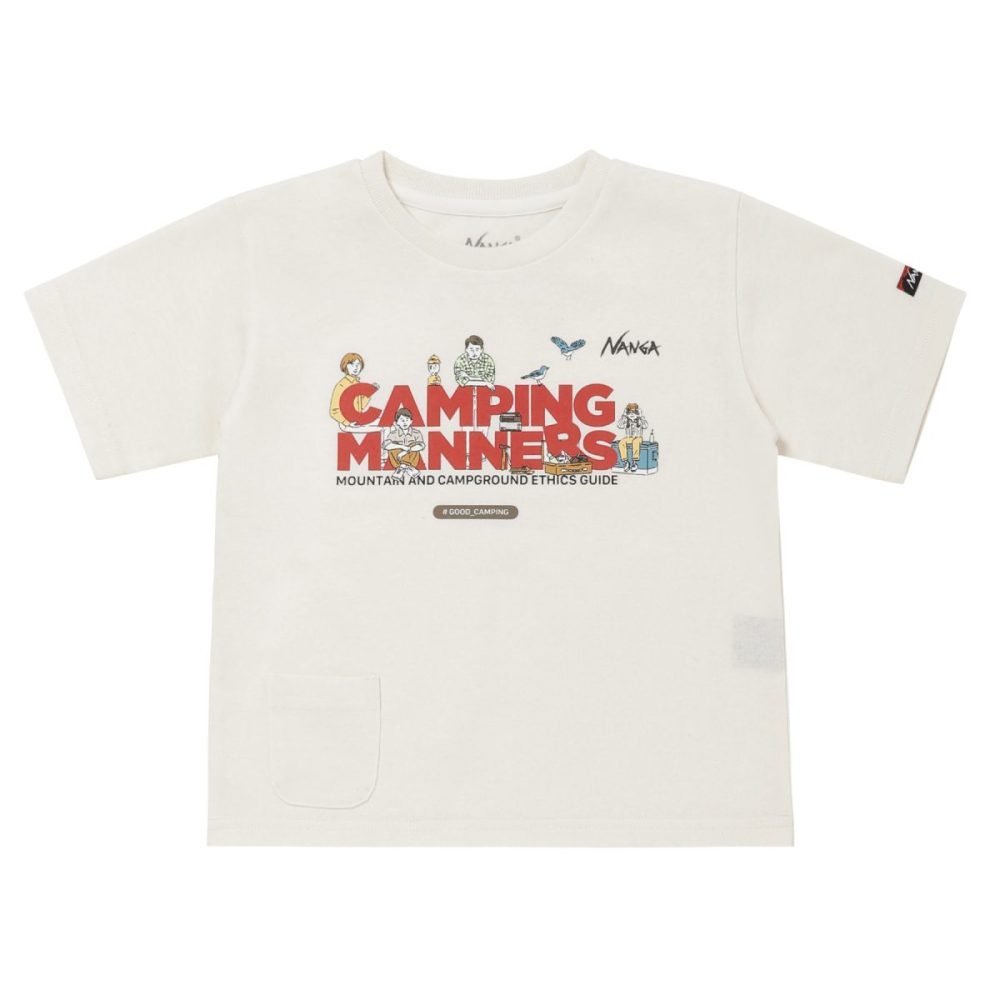 「ECO HYBRID CAMPING MANNERS WILD ANNIMALS KIDS TEE」￥4,400／ホワイト