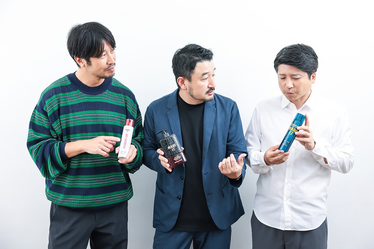 左から、ファッションスタイリスト・栃木雅広さん、MonoMax 編集長・奥家慎二、モノライター・横山博之さん