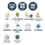 アプリ通知や「本製品からスマホを探す」「スマホから本製品を探す」機能など多彩な機能が盛り込まれている