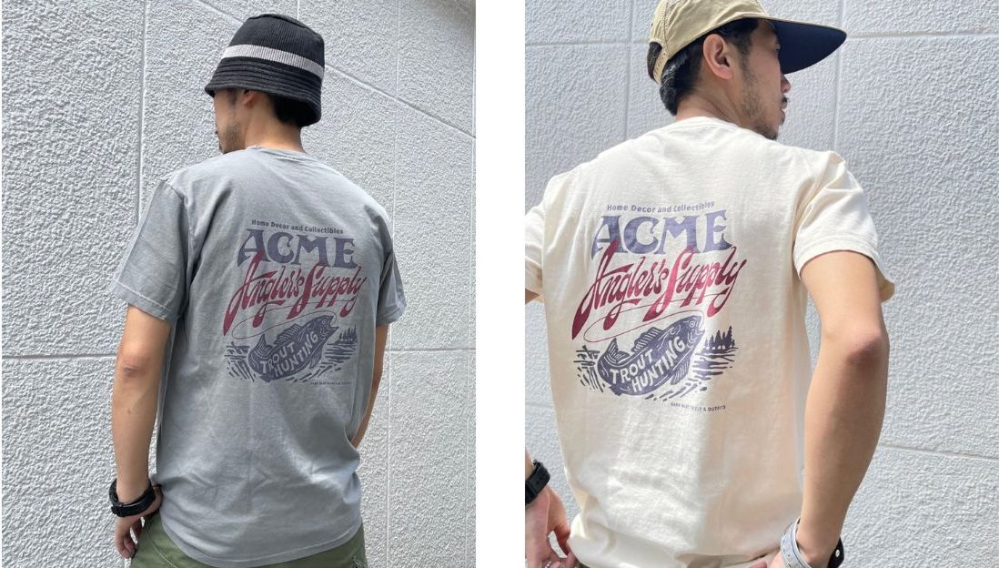 「ANGLERS SUPPLY T SHIRTS」各￥6,050／2色展開（グレー、アイボリー）