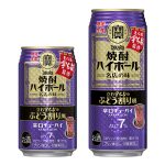 タカラ「焼酎ハイボール」＜立石宇ち多゛のぶどう割り風＞