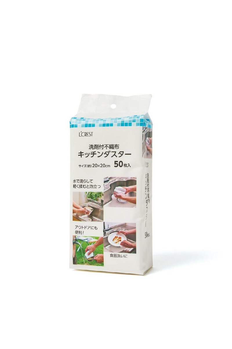 L'CREST
洗剤付不織布キッチンダスター50枚入
￥398