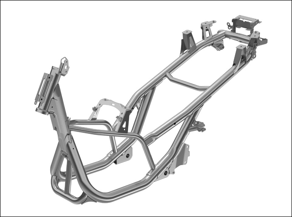 高い速度域での安心感と軽快なハンドリング、また取りまわしの良さを実現するフレーム