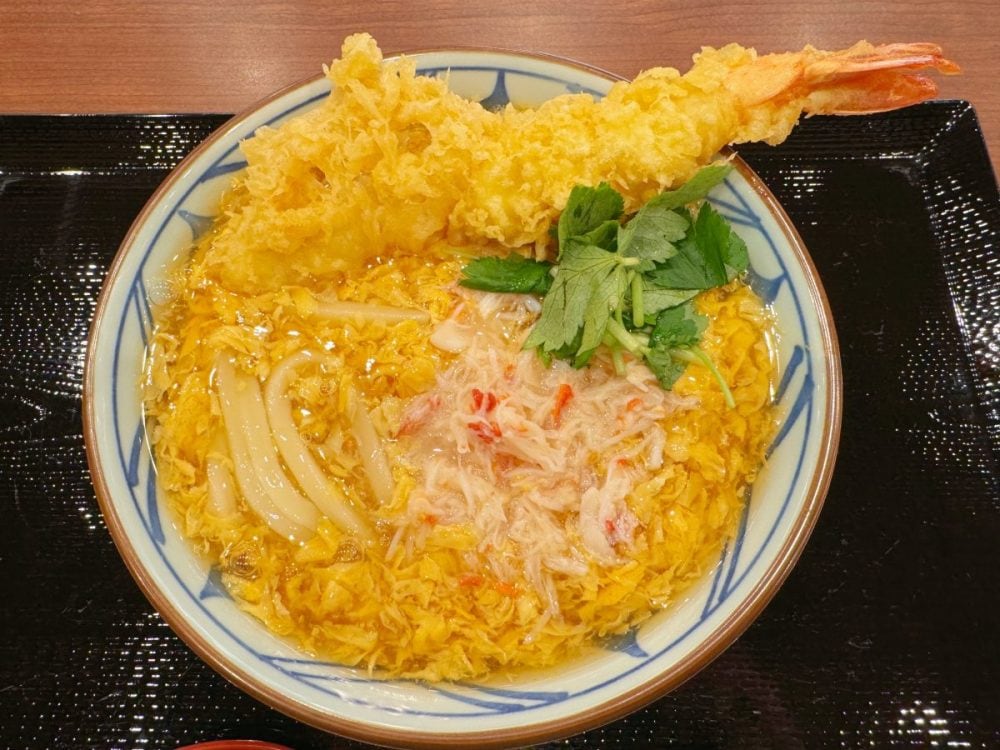 大海老天と本ずわい蟹の玉子あんかけうどん