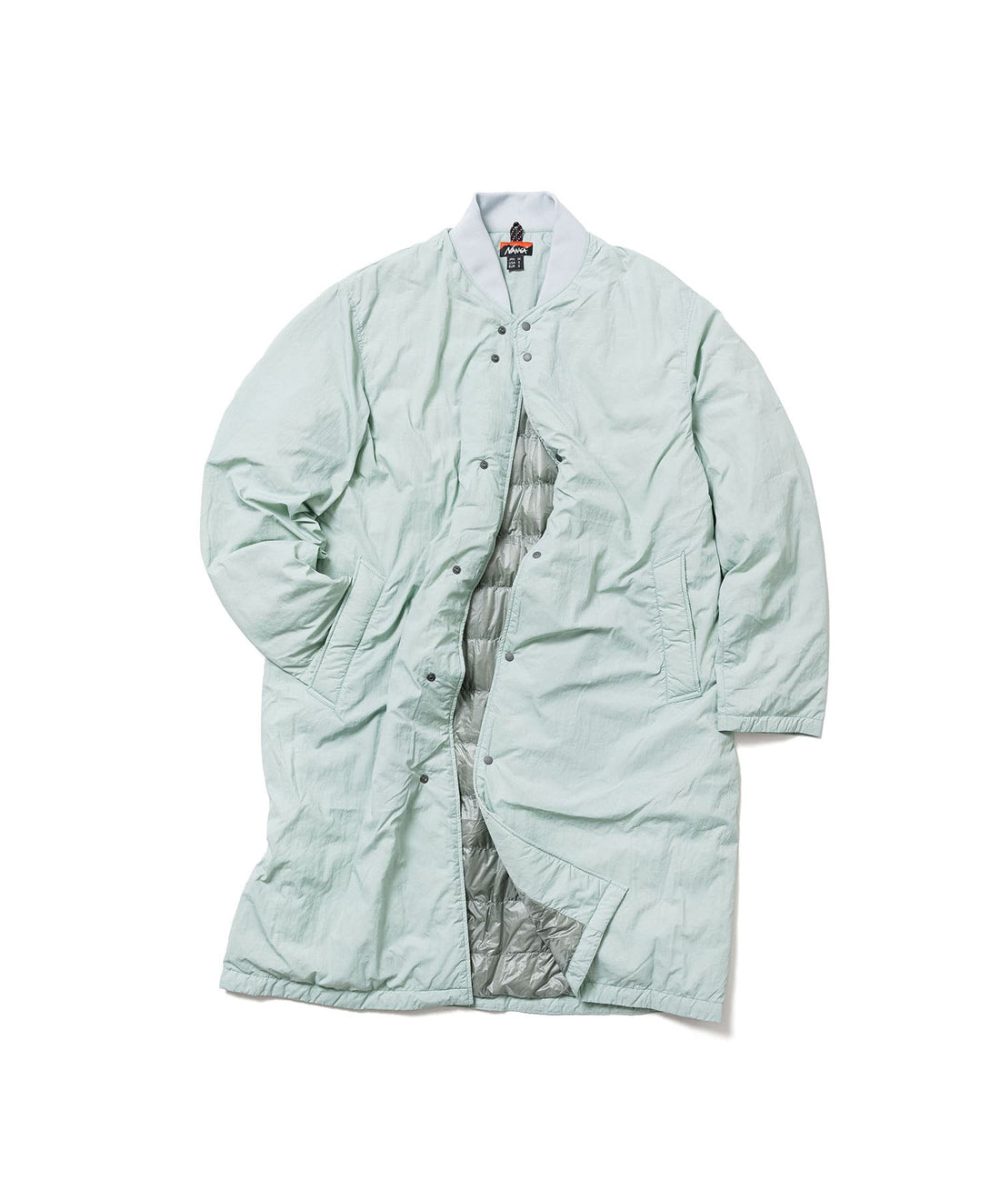 ナンガ「RIB COLLAR SOFT DOWN COAT」￥41,800／グリーン