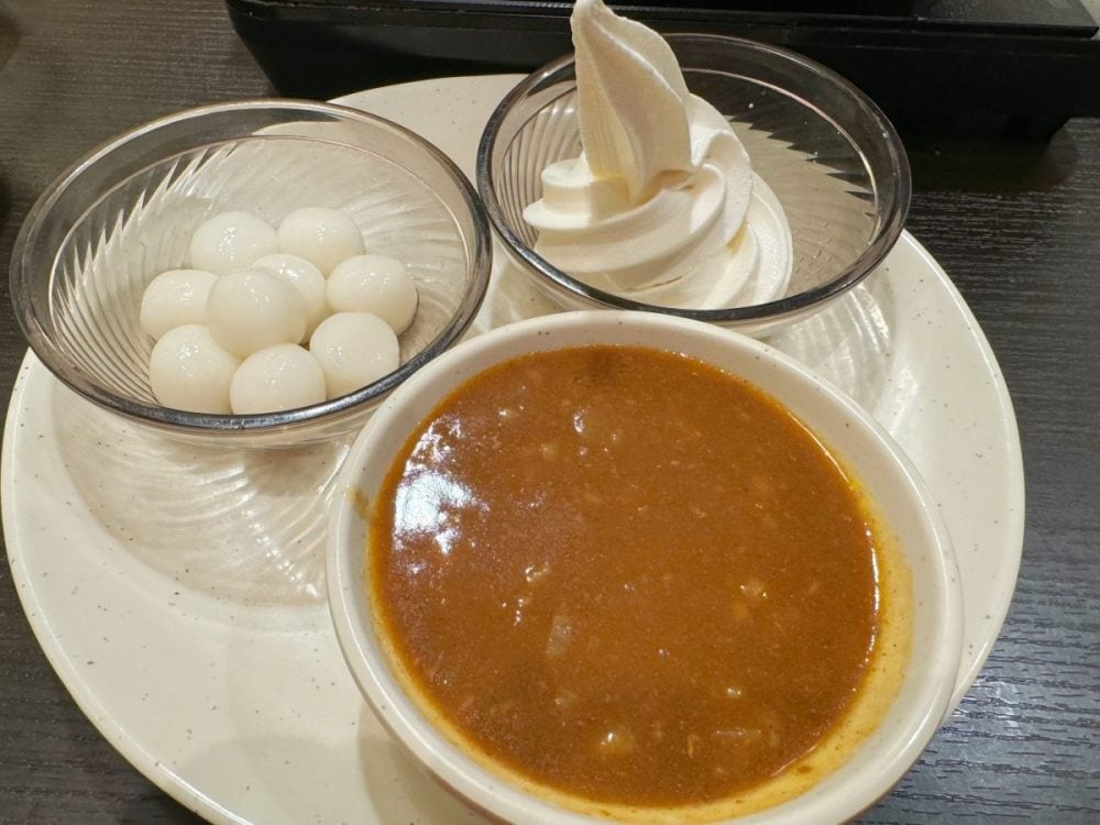 カレー・白玉・ソフトクリーム