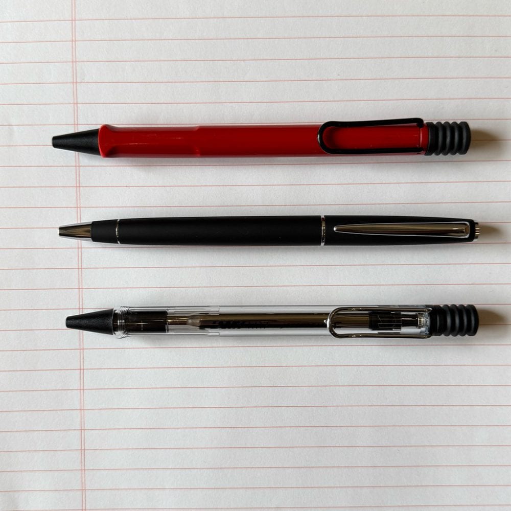 LAMY safari、JETSTREAM PRIME、LAMY safari JETSTREAM INSIDEの３本の書き心地を比較