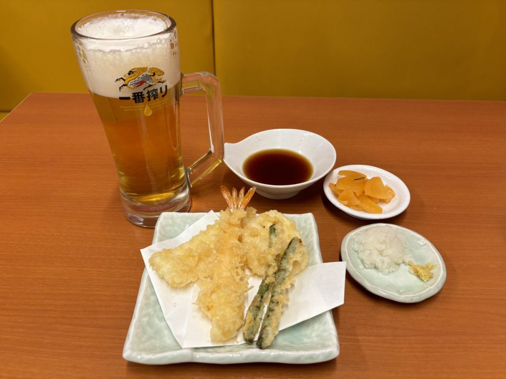 天ぷら＆生ビールセット