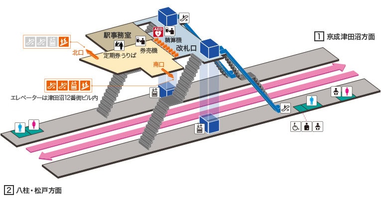 新京成線・新津田沼駅改札外の特設会場