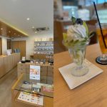 贈答用に仕入れた旬のフルーツを使ったスイーツやフルーツジュースなども提供。
