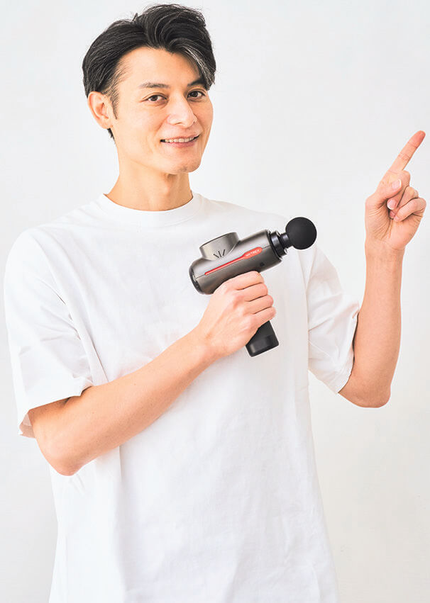 タカシさん的「ココがよかった！」

1.一番気持ちいいマッサージができる
2.部位に応じてアタッチメントが選べる
3.時間や場所を選ばず使える！