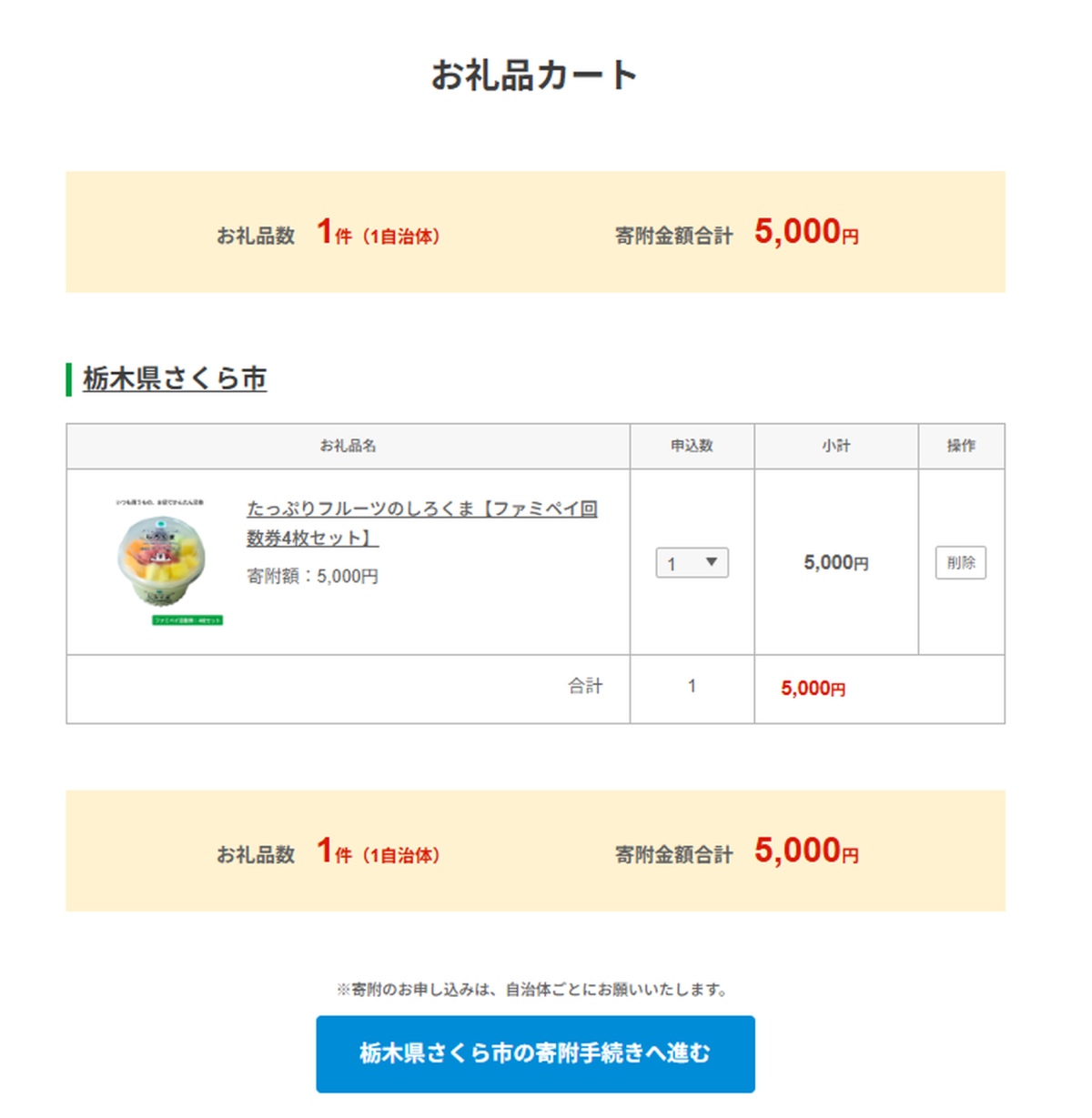 「ファミマふるさと納税」の寄付方法