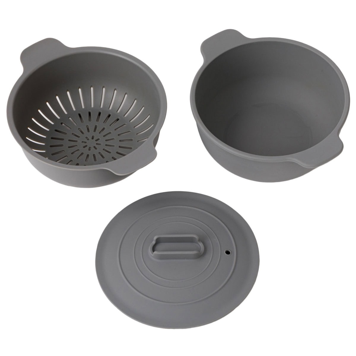 ニトリ
土鍋風シリコーンポット ザル付き(ダークグレー)