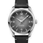 オメガ「レイルマスター（レザーストラップ）」￥792,000／自動巻／38㎜径／パワーリザーブは約55時間／15気圧防水