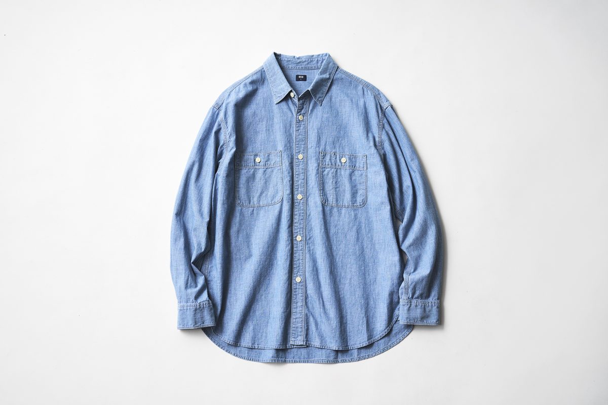 シャンブレーオーバーシャツ 61 BLUE ￥2,990