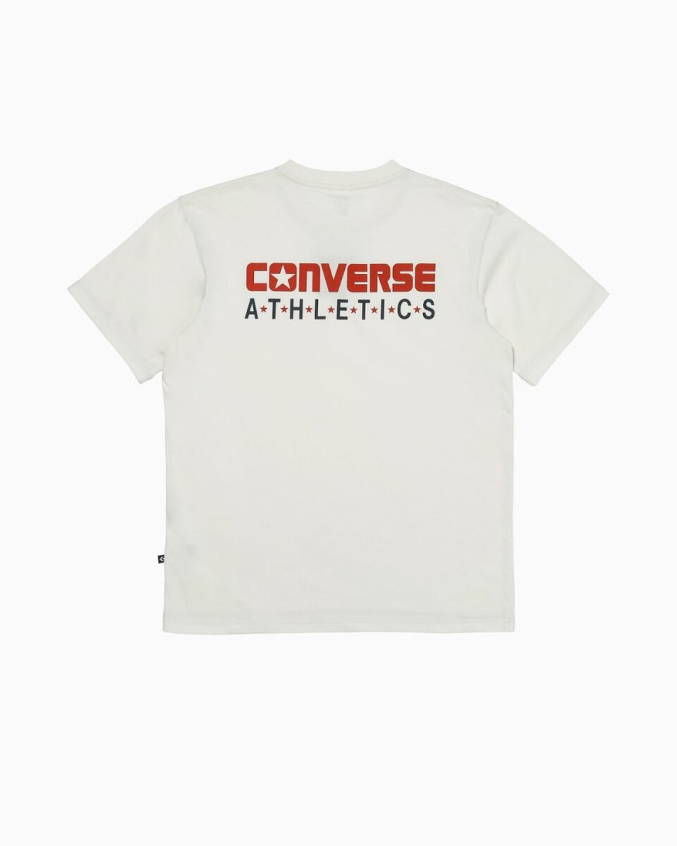コンバーススポーツ「アスレチックロゴT」￥3,190／アイボリー