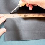 直角定規を使えば、15×10cmの対角も簡単に正確なマーキングができます