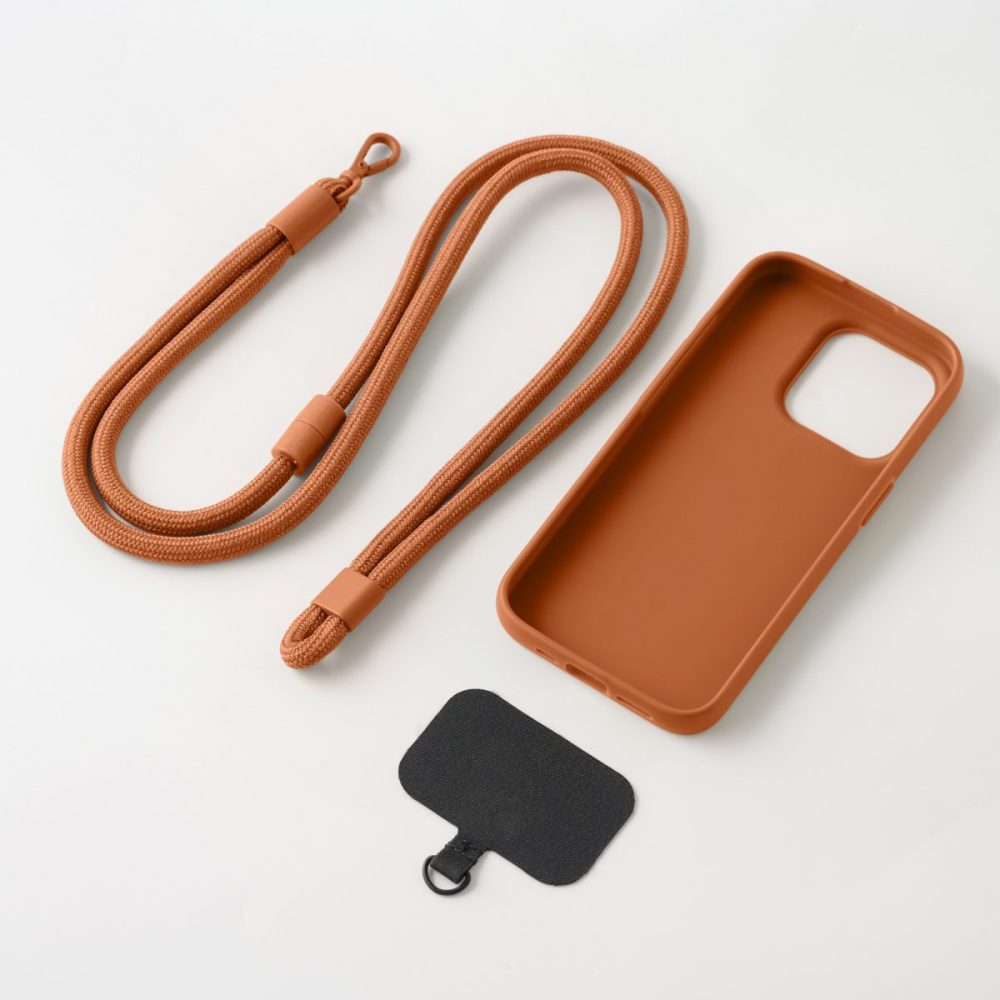 無印良品
再生TPU スマートフォンケース（iPhone15 Pro用 オレンジ）、ポリエステル ネックストラップ（スマートフォン用ストラップ オレンジ）