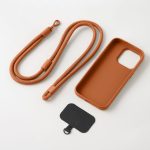 無印良品 再生TPU スマートフォンケース（iPhone15 Pro用 オレンジ）、ポリエステル ネックストラップ（スマートフォン用ストラップ オレンジ）