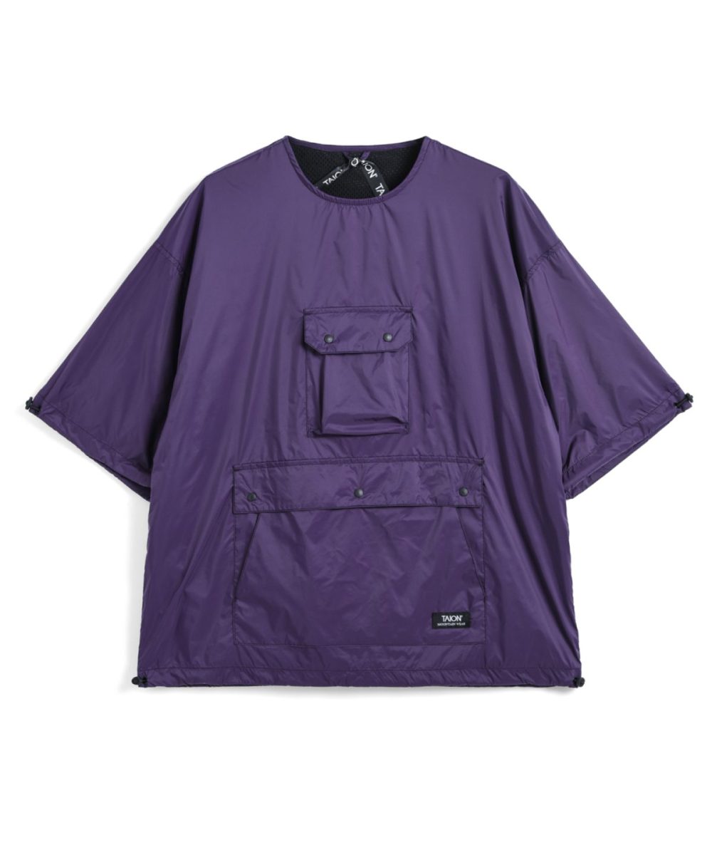 タイオン「クルーネック ハーフスリーブカットソー」￥5,940／ダークパープル