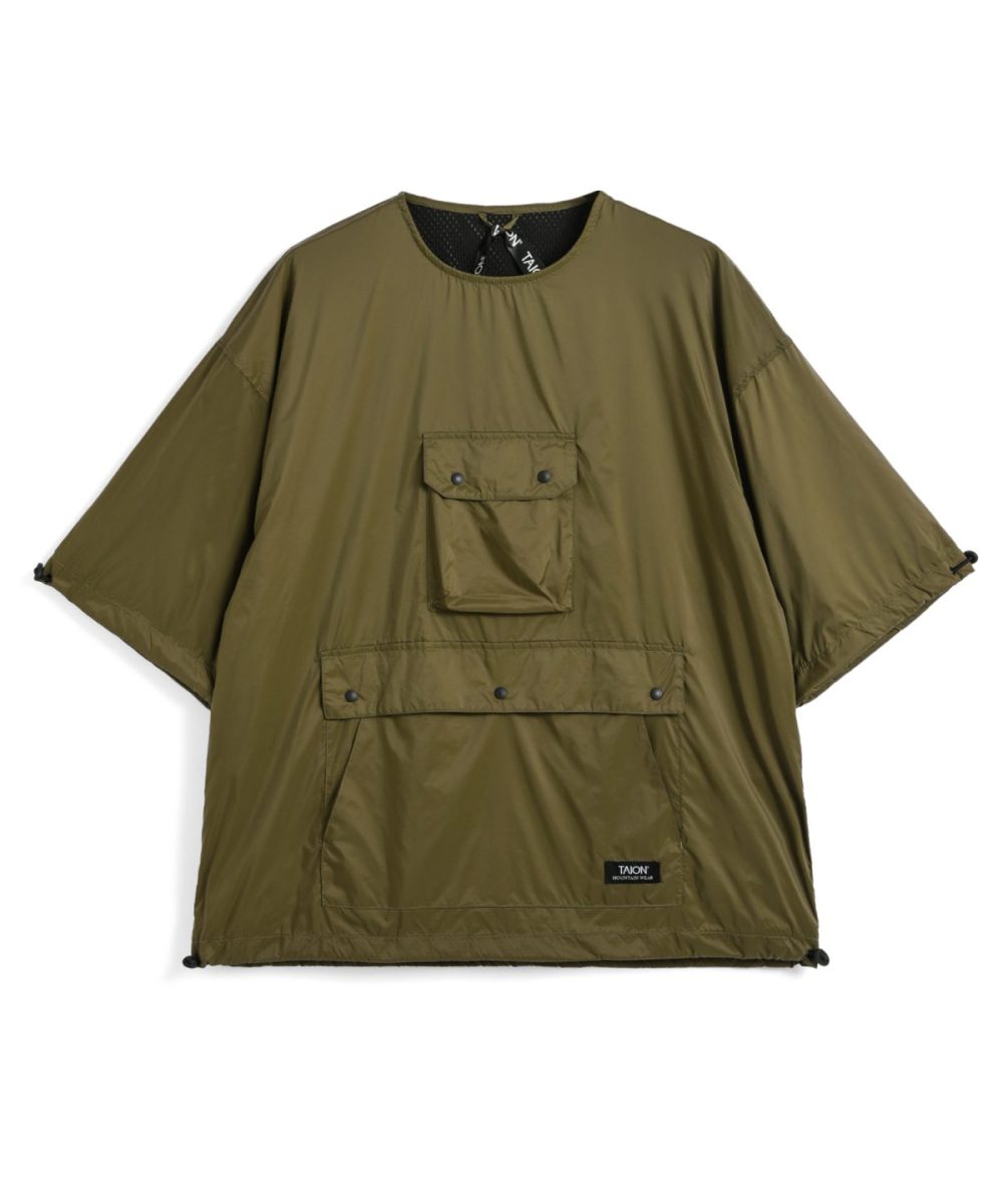 タイオン「クルーネック ハーフスリーブカットソー」￥5,940／オリーブ