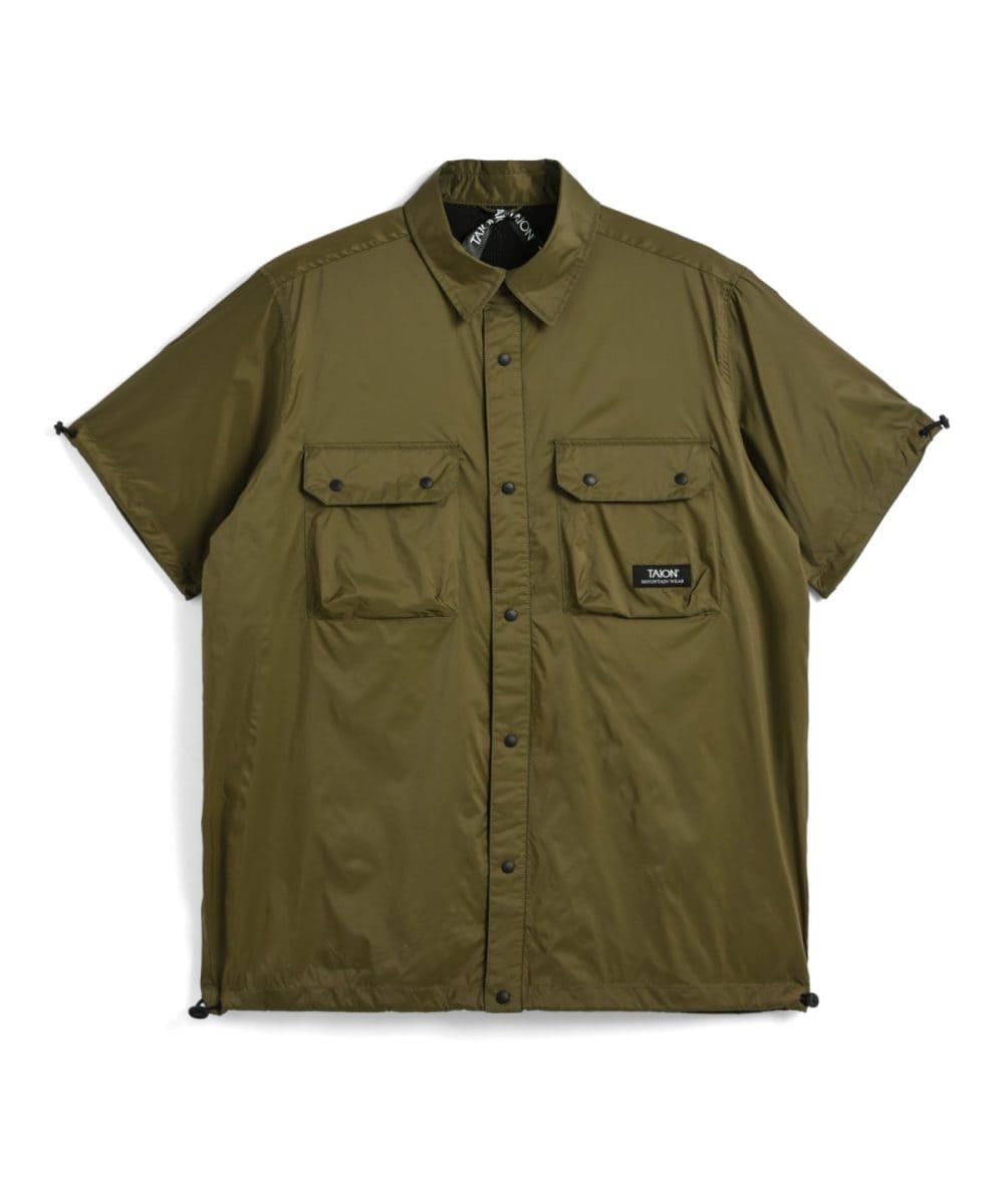 タイオン「ハーフスリーブシャツ」￥7,920／オリーブ