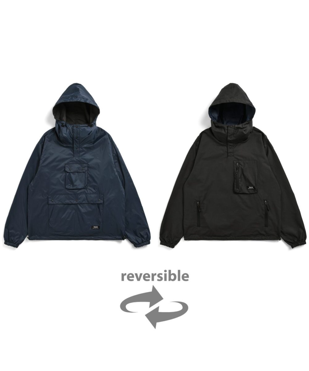タイオン「リバーシブル フーディー」￥9,900／ダークネイビー×ブラック