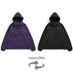 タイオン「リバーシブル フーディー」￥9,900／ダークパープル×ブラック