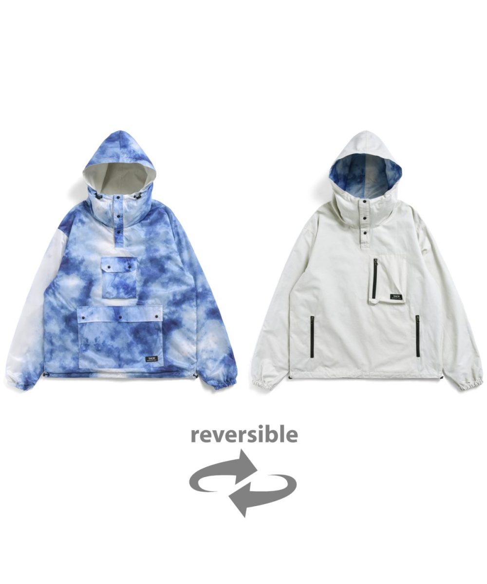 タイオン「リバーシブル フーディー」￥9,900／スカイタイダイ×アイスグレー