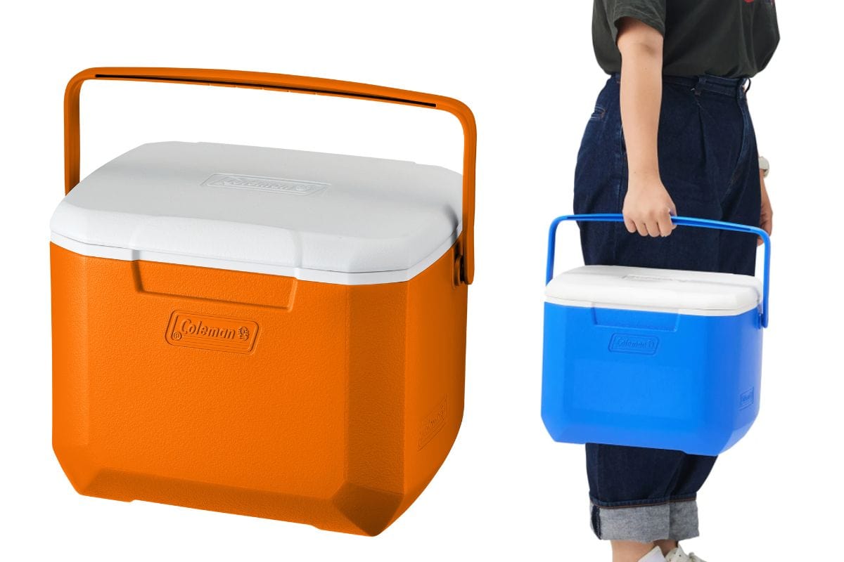 コールマン「エクスカーションクーラー/16QT」各￥4,290／約39×31×29（h）㎝／約15ℓ／約1.8㎏／新色（オレンジ、デイドリーム）