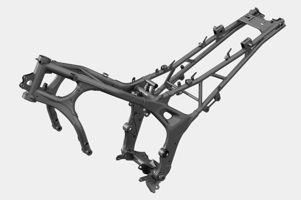 フレームは軽くて剛性に優れるスチールフレームが採用される