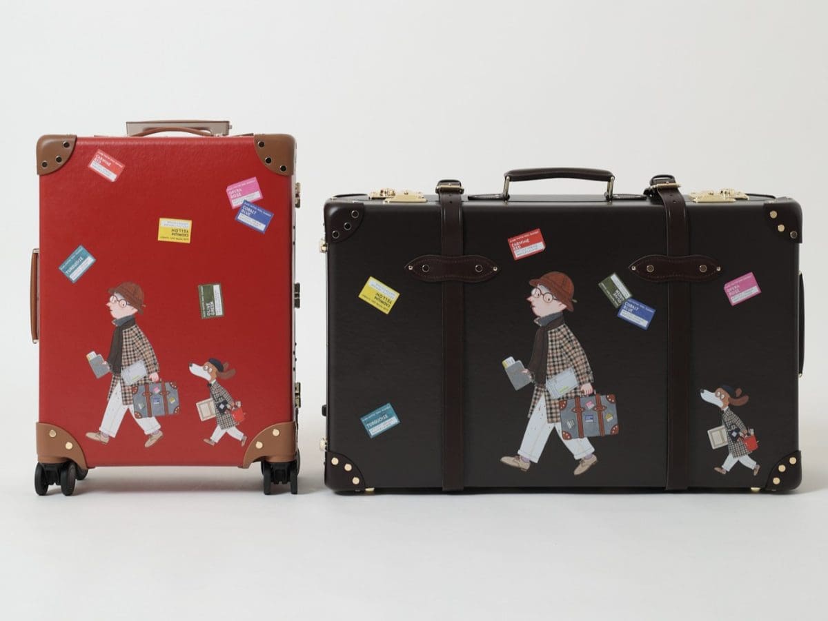 ダックス×グローブ・トロッター×Mr. Slowboy
「キャリーオンケース（機内持ち込み用）」￥429,000／3色展開（ネイビー×ブラウン、レッド×タン、チョコレートブラウン×コバルトブルー）
「ラージチェックインスーツケース」￥605,000