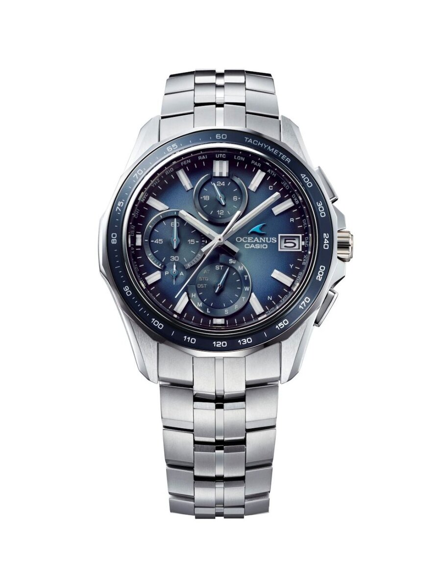 オシアナス「OCW-S7000RA-2A」￥214,500／タフソーラー／42.8㎜径／チタンース／10気圧防水