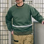 ミズノワーキングエヌ「クルーネックスウェット」￥19,800／2色展開（ブラック、カーキ）