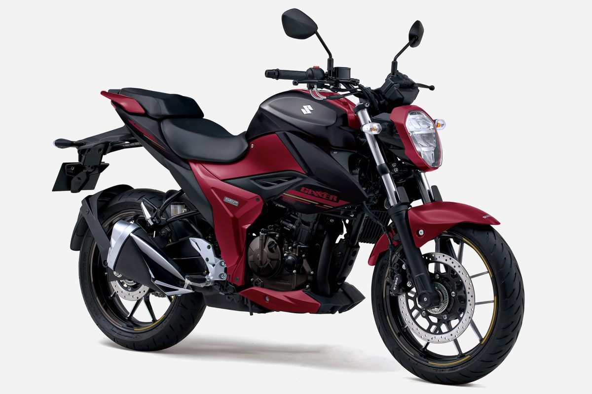 ジクサー250のマットボルドーレッドメタリック／マットブラックメタリックNo.2カラー